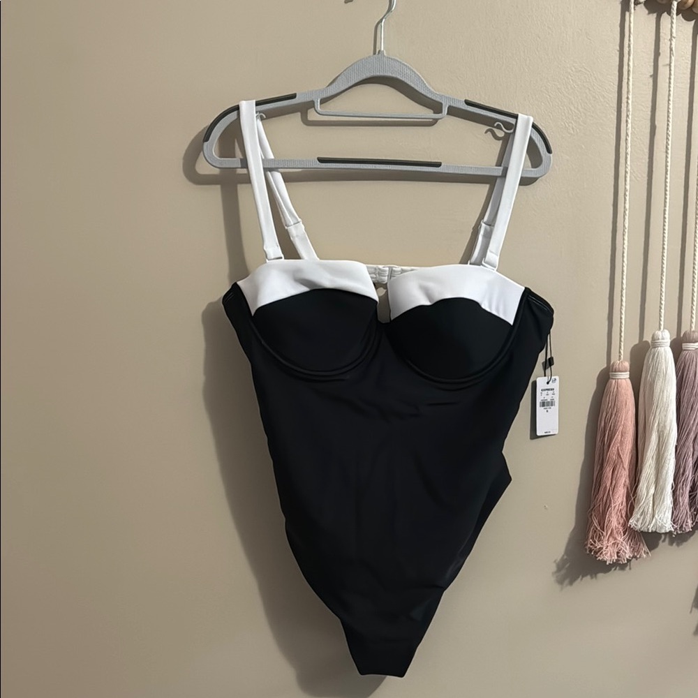 NWT Black and White One-Piece Swimsuit